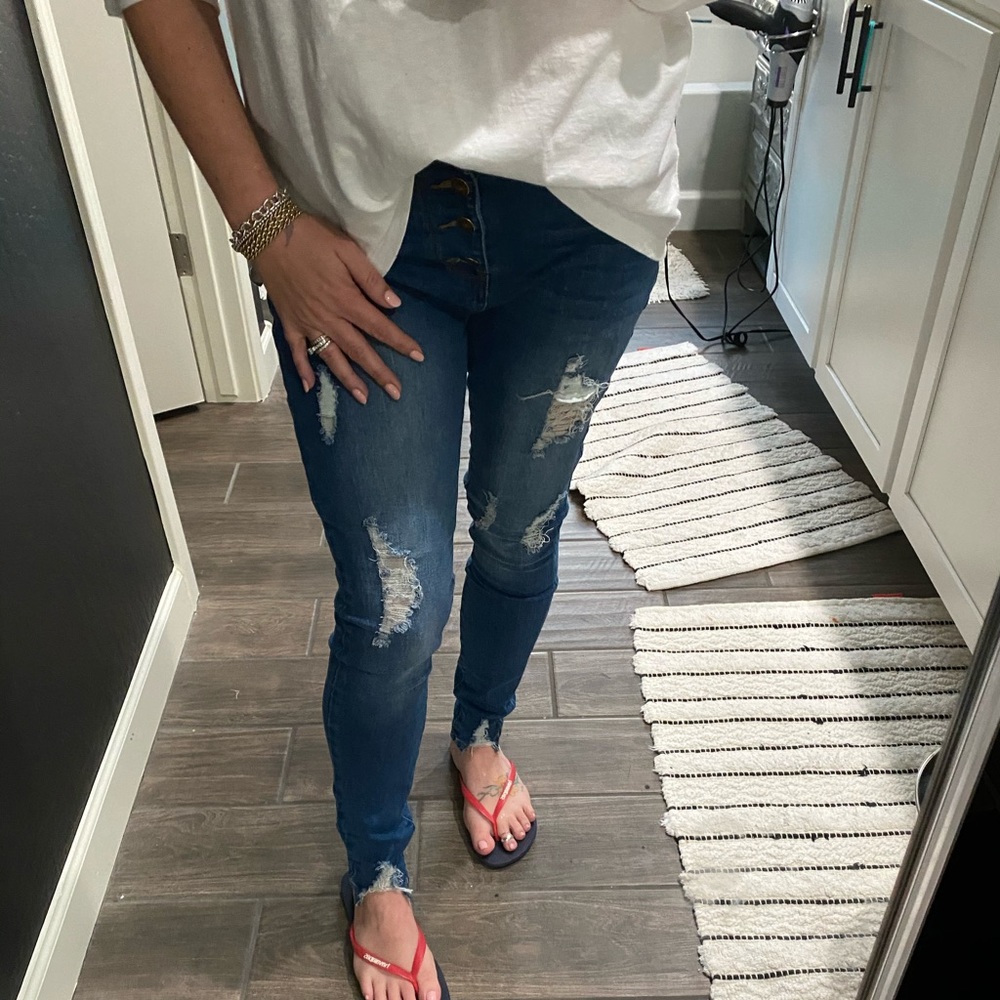 Button fly jeans
